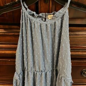 NWT- Girls Grace Karin Maxi Dress with sheer blue overlay size 12 blue💙
